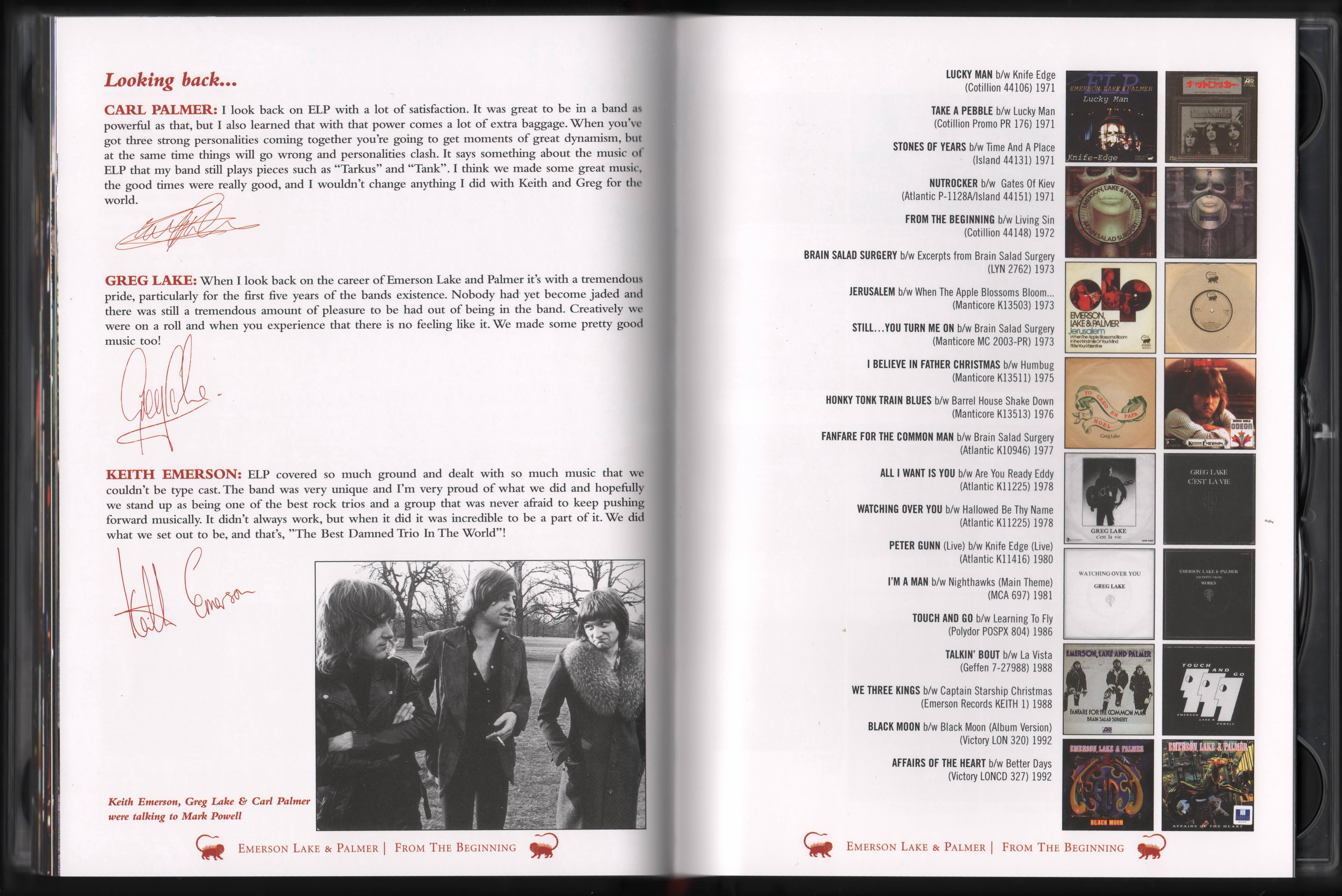 Emerson, Lake and Palmer From the Beginning [Booklet24 aus]